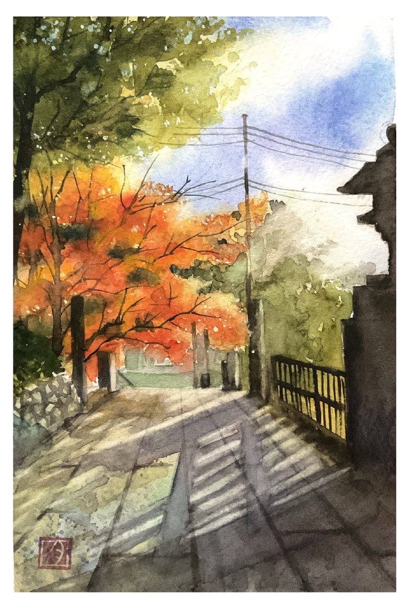 水彩画/鶴若貢 P3サイズ 水彩画キャンバスアート「月のぼる」[Seiji 水彩画/鶴若貢 P3サイズ 水彩画キャンバスアート「月のぼる」[Seiji