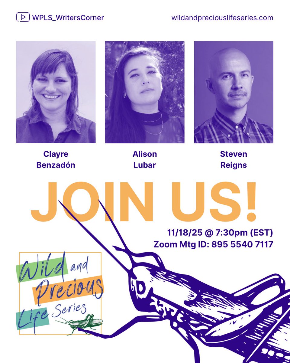 Join us on 11/18 to hear featured readers <a href="/ClayreBenz/">Clayre Benzadón 🌕🧂🍋</a>, <a href="/theoriginalison/">Alison</a> , &amp; Steven Reigns.

Yes, we are switching to Tuesday this month!! 

<a href="/driftwoodpress/">Driftwood Press</a> <a href="/harbor_review/">Small Harbor Publishing</a> <a href="/MoonTidePress/">Moon Tide Press</a>

#poets #poetry #writers