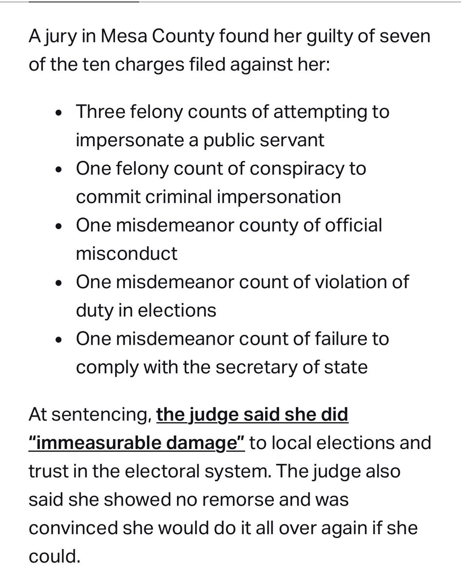 SwearengenMaude's tweet image. She is guilty of tampering with voting software, and said she’d do it again! Republicans are not above the law.