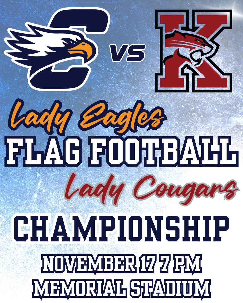 Meet us at Memorial Stadium at 7 PM for the first ever Middle School Flag Football Championship game!  Admission is free. There is a clear bag policy.