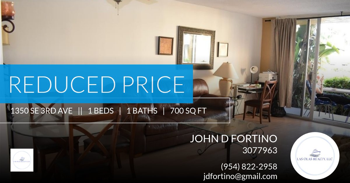 MrLasOlas's tweet photo. 📍 Reduced Price 📍 This recently reduced home at 1350 Se 3rd Ave 102 in Dania Beach won't last long, so, don't wait to set up a showing! Reach out here or at (954) 822-2958 for more information!

John D Fortino, Realtor
Access USA... https://t.co/3eydsElS7i https://t.co/wBysEN92b1