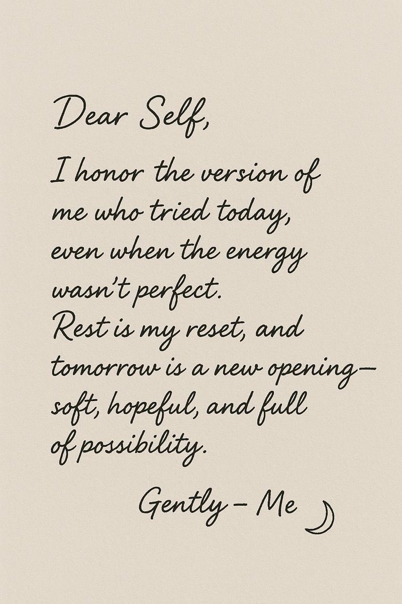 Sampee24_7's tweet image. What’s one thing you’re letting go of before you sleep tonight?

Share below — your softness might help someone else exhale. 🌙🤍

#DearSelf #EveningReflections #EmotionalHealing
#SlowDownSpace #NightAffirmations #CalmMindCalmLife
#YouAreEnough #HealingInProgress