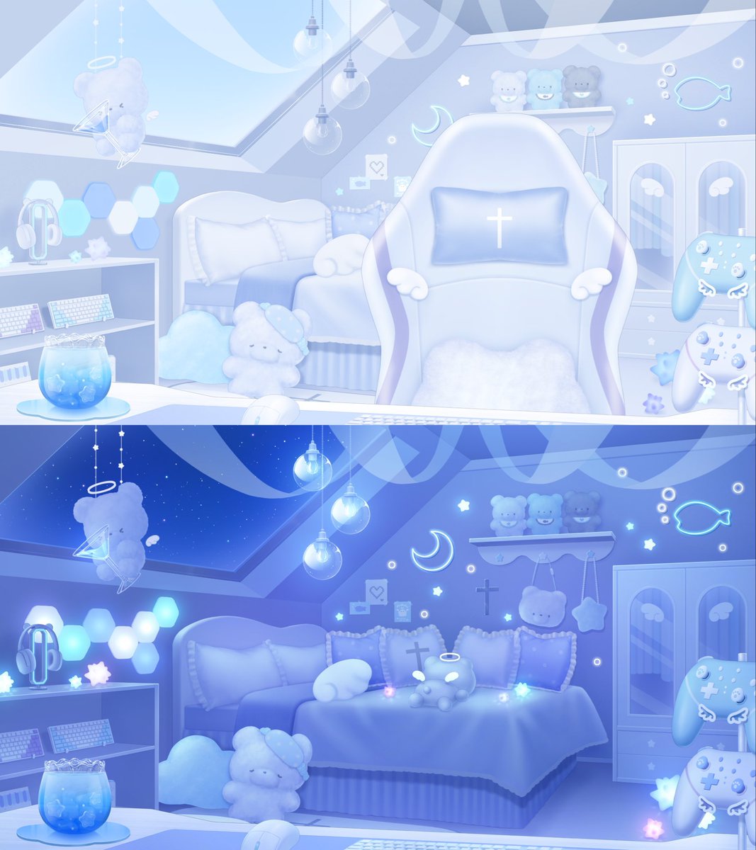 天使Vtuberのお部屋デザイン🪽🫧