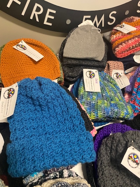 Hats off to our Denver 9-1-1 team!♥️Staff have been hard at work crocheting hats for community members in need of extra warmth this winter.

They created and donated 100+ hats to Denver’s STAR Program, which will distribute them across the city to those who need them most.