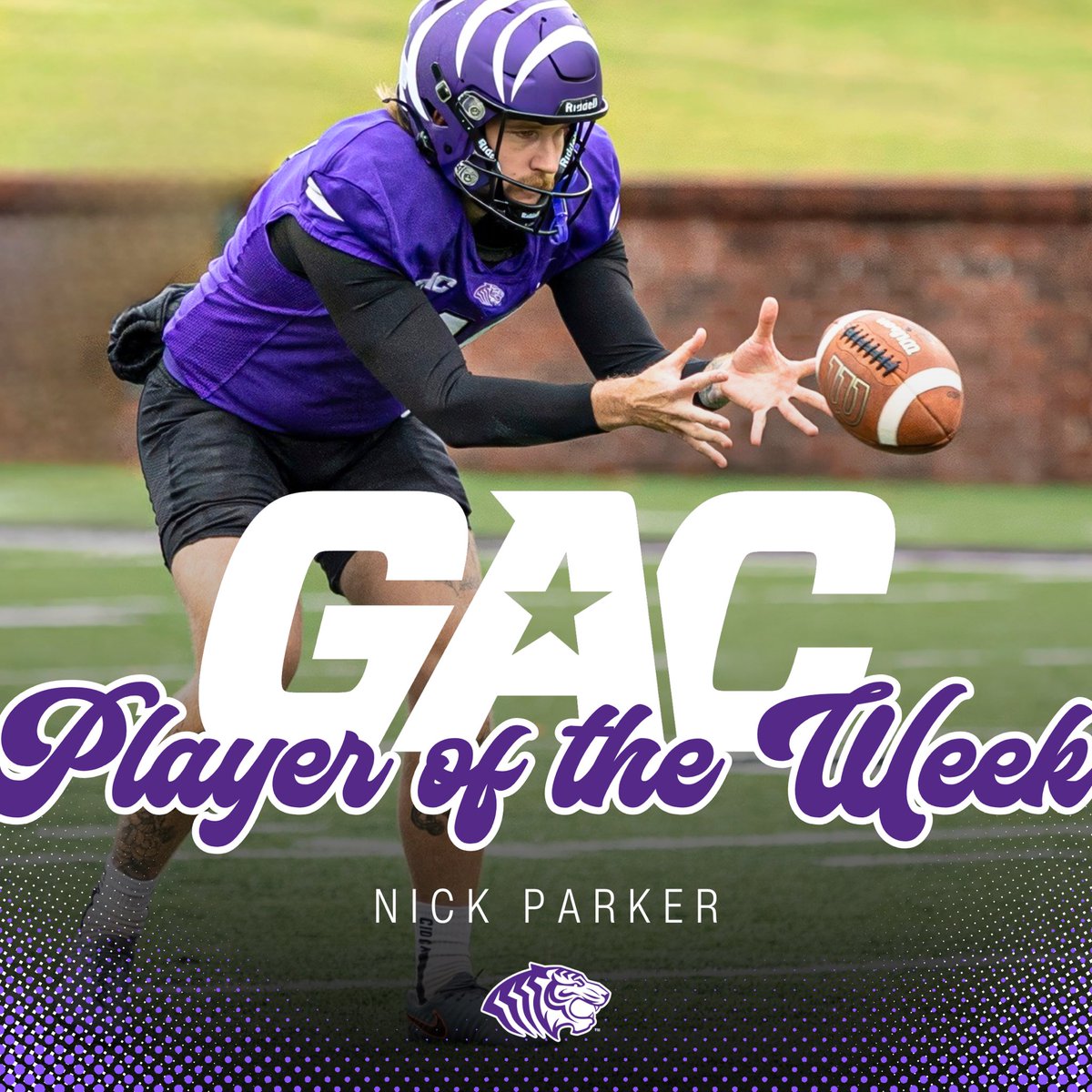 OuachitaFB's tweet image. Congrats to Nick Parker for earning GAC special teams player of the week honors!

bit.ly/4pjw6pv | #theGAC | #FinishEmpty | #BringYourRoar🐅