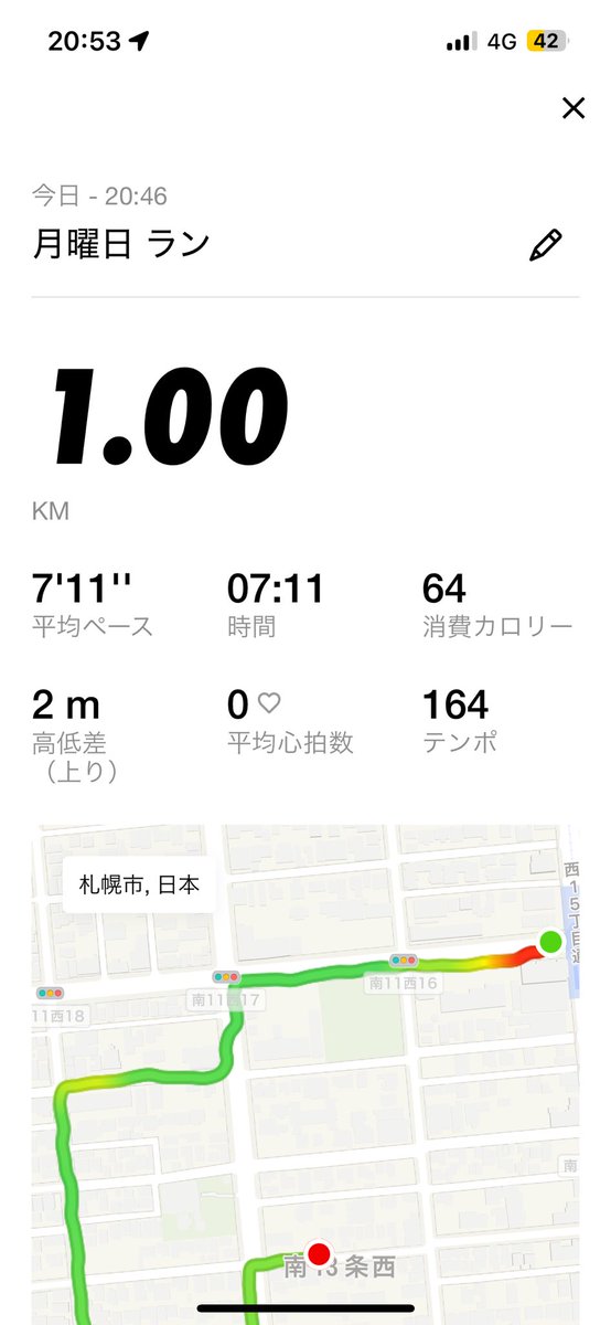 oumin55's tweet photo. 朝ラン　118日目です。

#11/18(火) 

皆さん、おはようございます☀

昨夜は夜ランで1km

からの朝ランも1km
ということで、累計30.3km

札幌はツルツル路面🧊
転ばないように気をつけて

引き続きコツコツ積み上げます。

皆さん、今日も最高の1日��❗️ https://t.co/2BpyhOelMQ