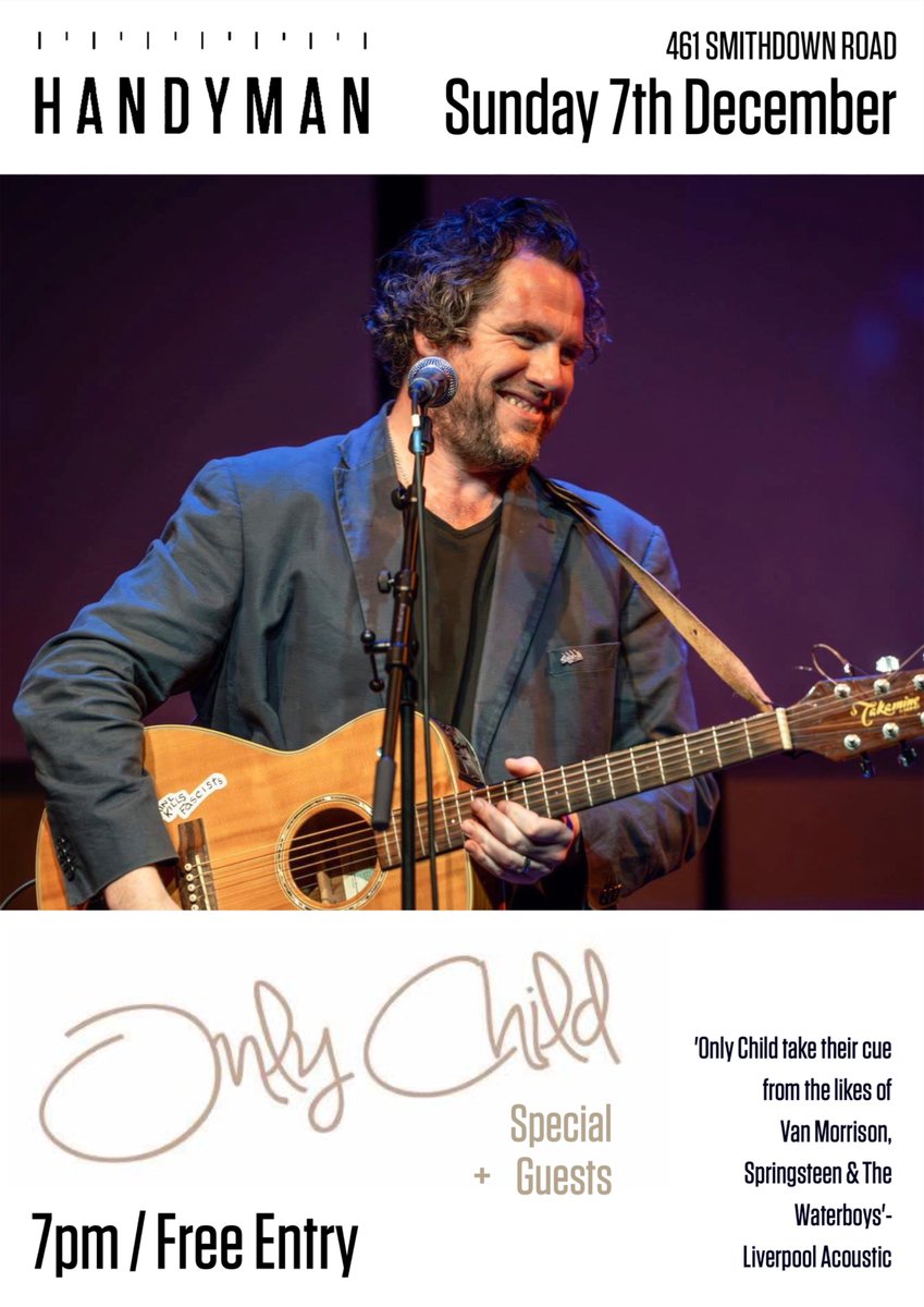 Sunday 7th December <a href="/handymanSmarket/">HANDYMAN SUPERMARKET</a> favourites  <a href="/onlychildmusic/">Alan O'Hare</a> return for there annual Christmas gig! Join us for 🕺🎼 🍻