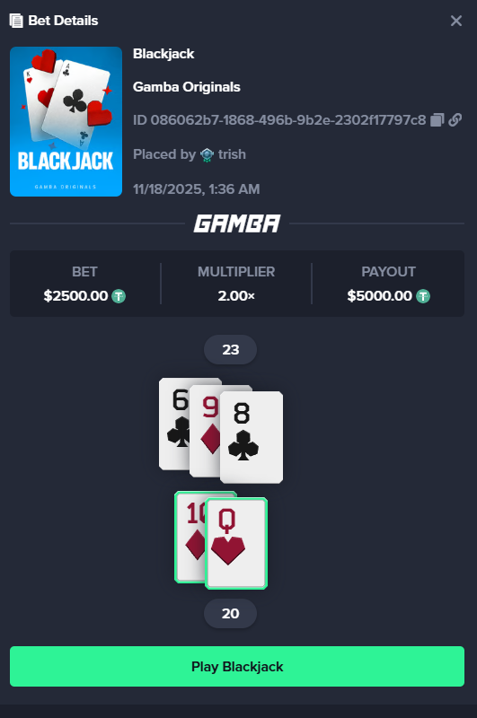 omg i typo’d and bet $2500 instead of $250 😭

<a href="/gamba/">GAMBA</a> was clearly watching over me because i should’ve been cooked lmao

dropping $250 to a few ppl in the comments to celebrate my dumb luck

(must be followed)