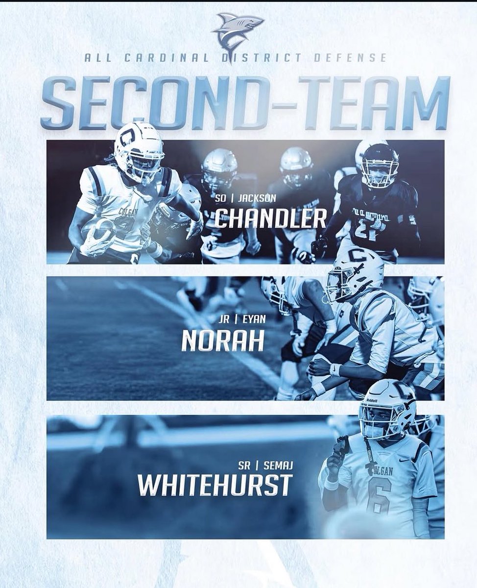 Huge congratulations to our All-District First Team and Second Team selections! Your hard work, dedication, and teamwork have paid off, we’re so proud of you! #SharksNation #FinsUp <a href="/colganathletics/">Colgan Athletics</a>