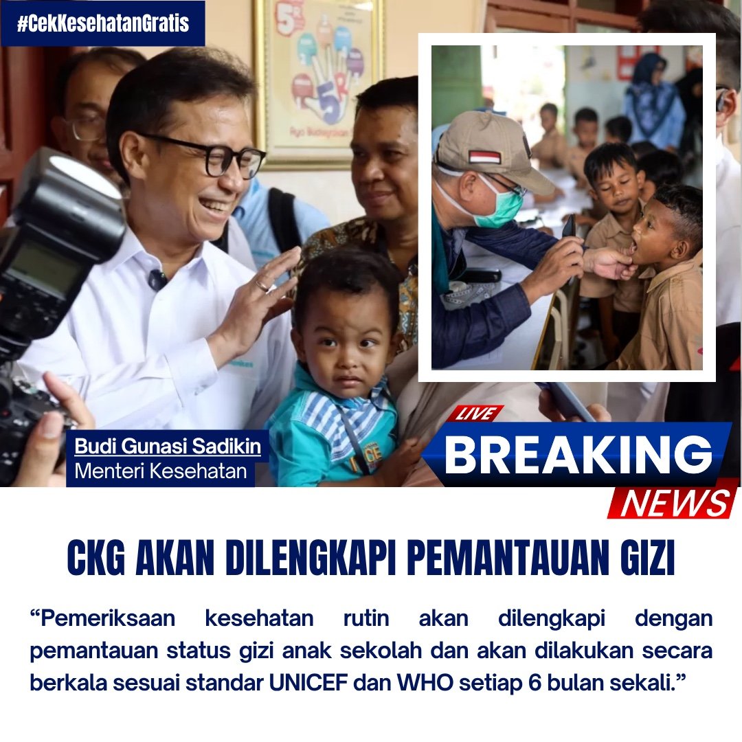 Nur_Syahira98's tweet image. Dari sekolah hingga pondok pesantren, dari warga Nusantara hingga siswa di Malang, program PKG hadir langsung ke masyarakat. Pemeriksaan dini, konsultasi gizi, dan obat gratis jadi bukti bahwa negara peduli.  💉🇮🇩
#AyoCekKesehatanGratis #SehatItuHak #PKGUntukSemua