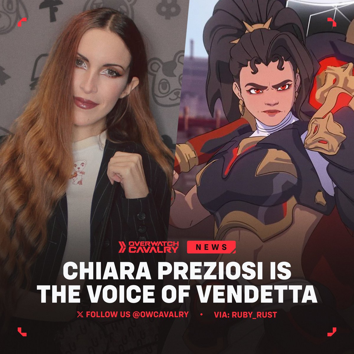 Welcome, <a href="/Ruby_Rust/">Ruby Rust</a> — the voice of Vendetta in #Overwatch2 🎙️