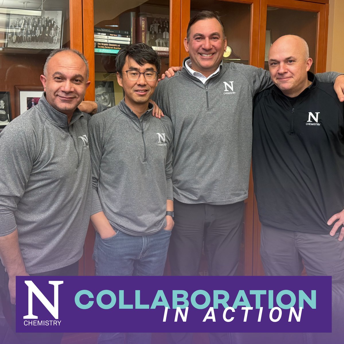 NUChemistry's tweet image. Each Tuesday, faculty come together over lunch to share research, spark ideas, and build cross-disciplinary collaborations. It looks like our #NUChemistry 1/4 zips are becoming part of the tradition. 💜
#CollaborationInAction #FacultyExcellence