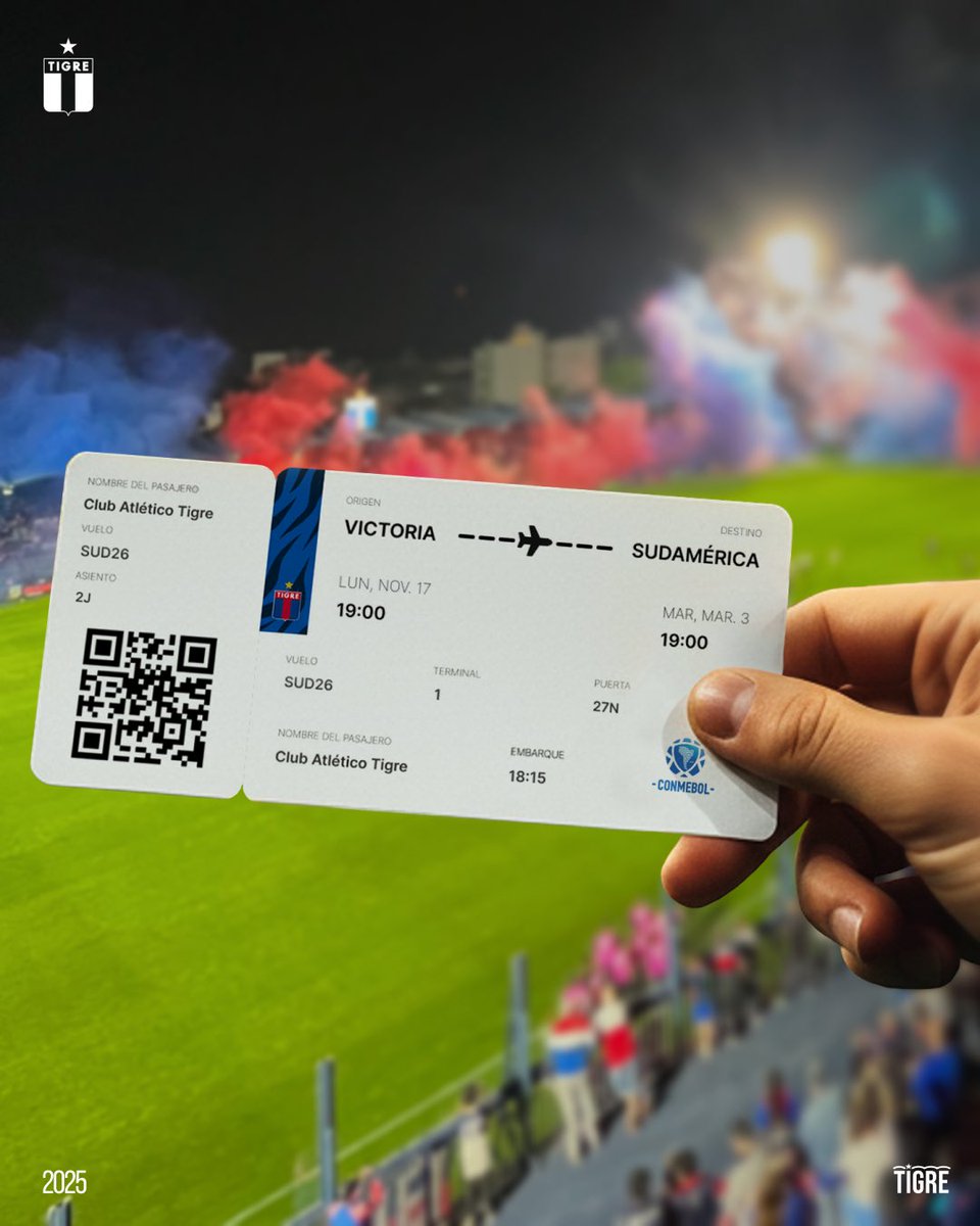 ¡TIGRE DE SUDAMERICAAAAAAAAAAAAAAAAA! 🌎✈️

✅ El Matador competirá internacionalmente en el 2026 tras clasificarse a la <a href="/Sudamericana/">CONMEBOL Sudamericana</a> por tabla anual 🏆

El más grande de Zona Norte vuelve a competir internacionalmente 🐯❤️