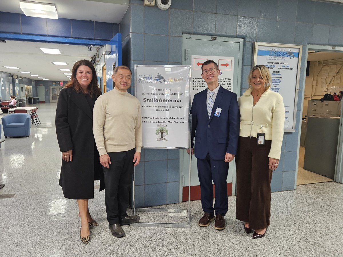 bleekerpride's tweet photo. We were honored to welcome State Senator John Liu, UFT Vice President Mary Vaccaro, and UFT Teacher Center Field Liaison Margentina Velentzas this morning to observe SmileNY mobile dental clinic in action. 🦷 @bleekerpride @nycschoolsd25 @bleekerstrong #d25 https://t.co/WHofGJ0YBA