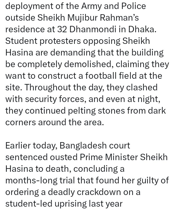 Rajtyag04068412's tweet image. बांग्लादेश में आवामी लीग ने बवाल मचा दिया।  विरोध प्रदर्शन विकराल हो गया भरी पुलिस तैनात। पूर्व पदस्थ PM शेख हसीना को  ICT_BD ने फांसी सजा सुनाई आज सोमवार 17 नवंबर 2025 को।

#Sheikhhasina #awamiactioncommittee  #bangladeshprotest #BanglaNews #sheikhgasina #viralvideo #viralpost