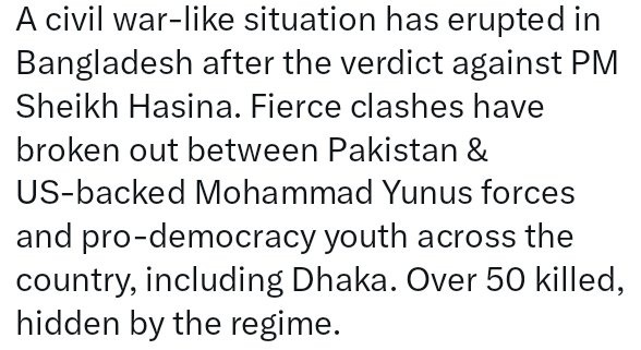Rajtyag04068412's tweet image. बांग्लादेश में आवामी लीग ने बवाल मचा दिया।  विरोध प्रदर्शन विकराल हो गया भरी पुलिस तैनात। पूर्व पदस्थ PM शेख हसीना को  ICT_BD ने फांसी सजा सुनाई आज सोमवार 17 नवंबर 2025 को।

#Sheikhhasina #awamiactioncommittee  #bangladeshprotest #BanglaNews #sheikhgasina #viralvideo #viralpost