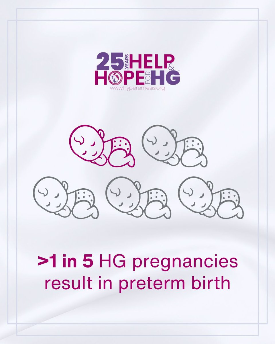 HGmoms's tweet image. Hyperemesis Gravidarum (HG) is one of the leading causes of #prematurity. 1 in 5 HG pregnancies result in #premature birth. Support HER Foundation’s efforts to improve the care of HG mothers and prevent prematurity through research and education. #prematurityawarenessday