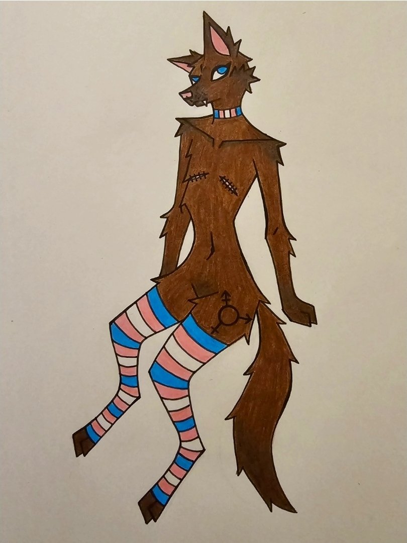 crazyfacedcat's tweet image. Werewolf for trans awareness week 🏳️‍⚧️
#transawarenessweek #furry #art