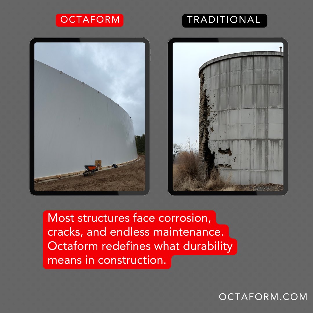 Octaform's tweet image. Octaform helps builders and engineers build long-lasting, watertight, and corrosion-resistant structures — faster and with less risk. #buildittolast