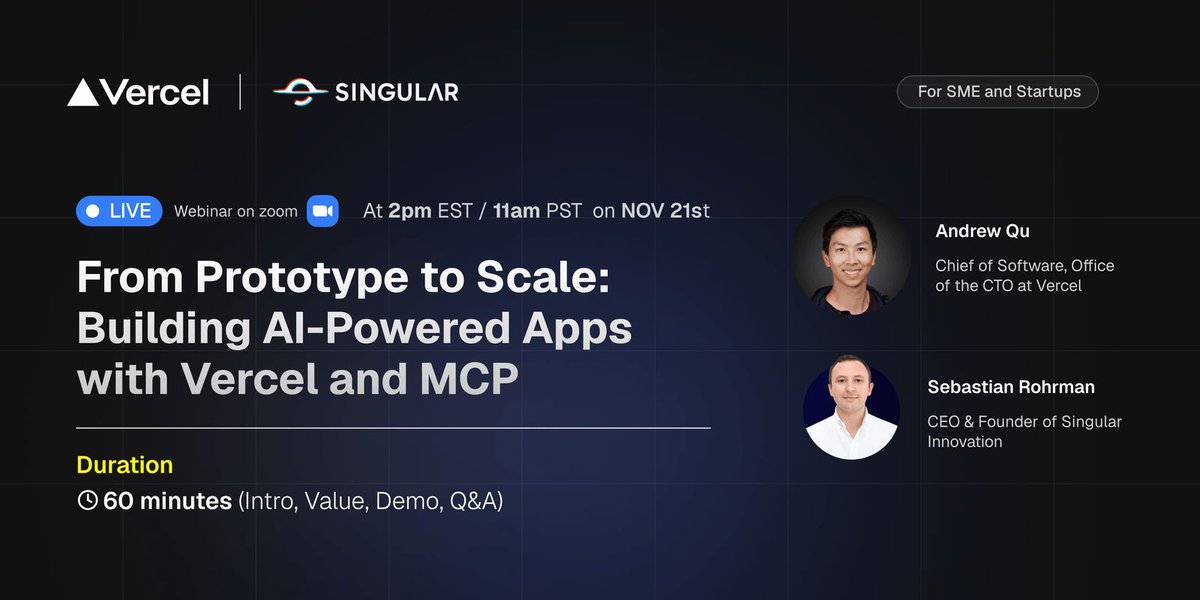 SingularAgency_'s tweet photo. This week we’re breaking down how AI automation + hybrid workflows help SMBs scale without friction.

From MVP to full system using next-gen development.

Save your spot → https://t.co/5lUPoCm7sm 

#Webinar #NextGenDevelopment #AIAutomation #AIDevelopment https://t.co/0IDl6VEFrU