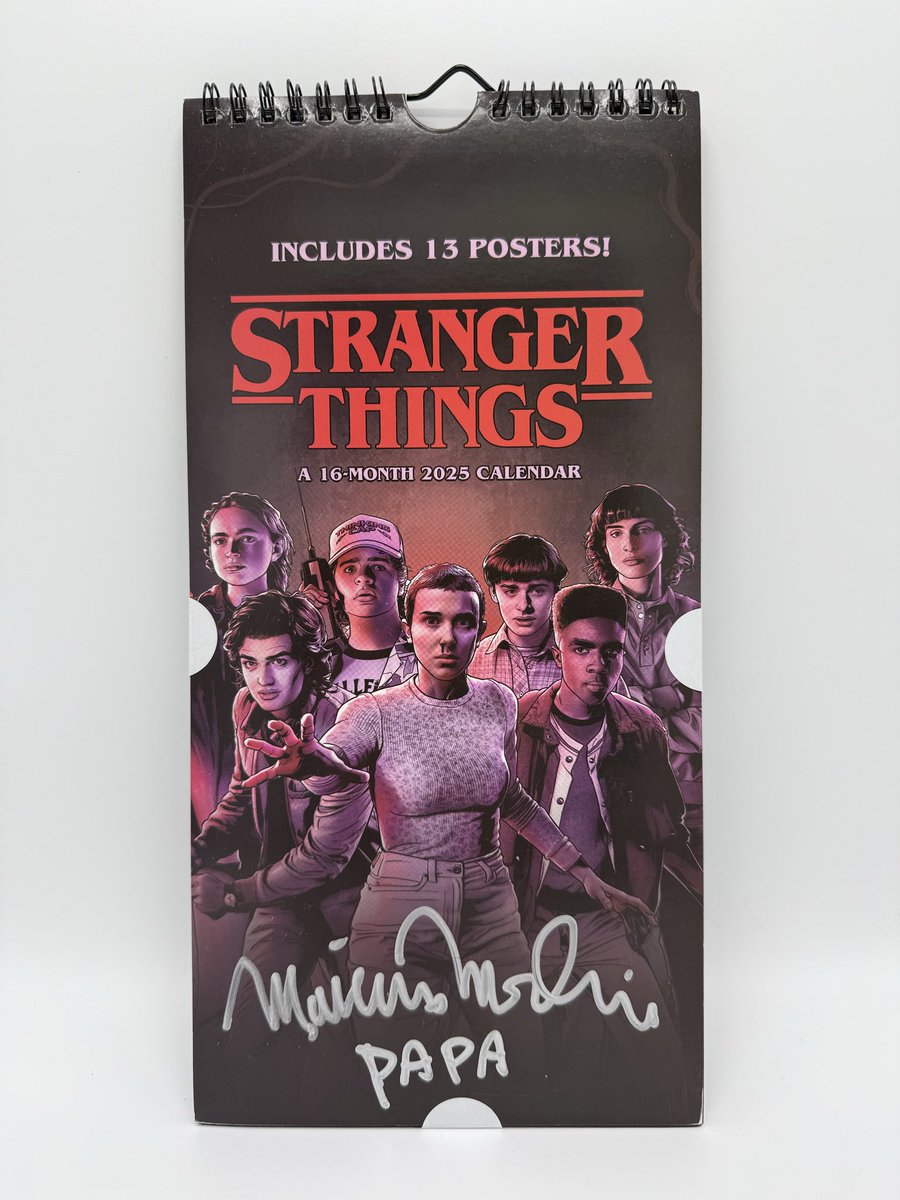 MatthewModine's tweet image. REPOST + be following by Monday, Nov. 24 for a chance to win this signed #StrangerThings 16-month calendar with 13 posters! I will pick one winner at random and announce next #ModineMonday. Good luck!