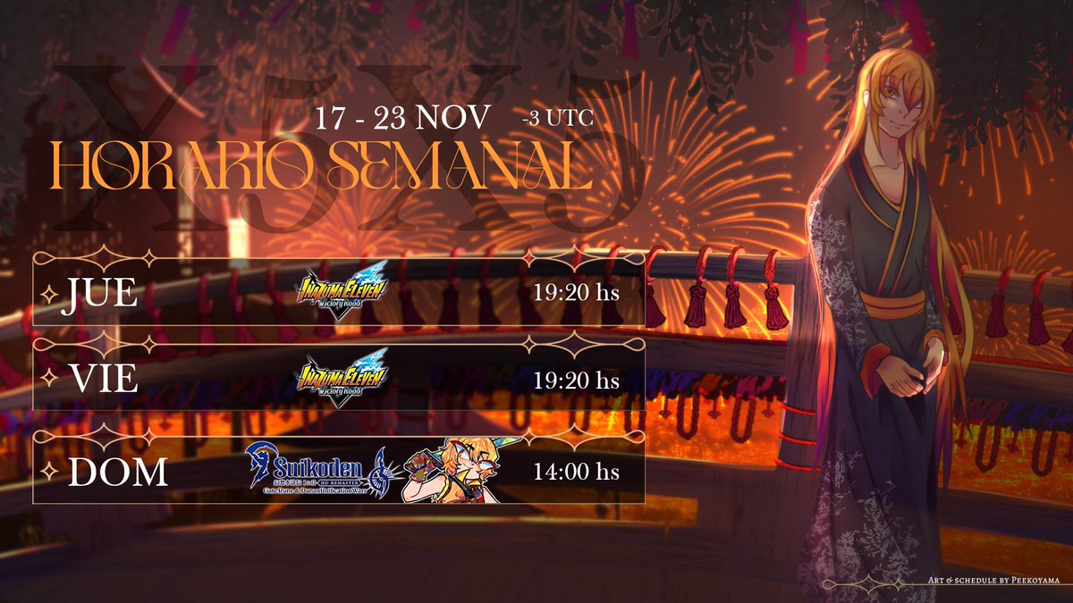 X5alCuadrado's tweet image. FUTBOOOOOOOL!
Les juro que vamos a patear pelotas y no necesariamente pelotas con premios en el jueguito
Cronograma en hora Argentina recuerden ajustar a su hora local

Jueves y Viernes 7:20 pm Inazuma Eleven Victory Road
Domingo 2 pm Suikoden I Remaster con Kevin