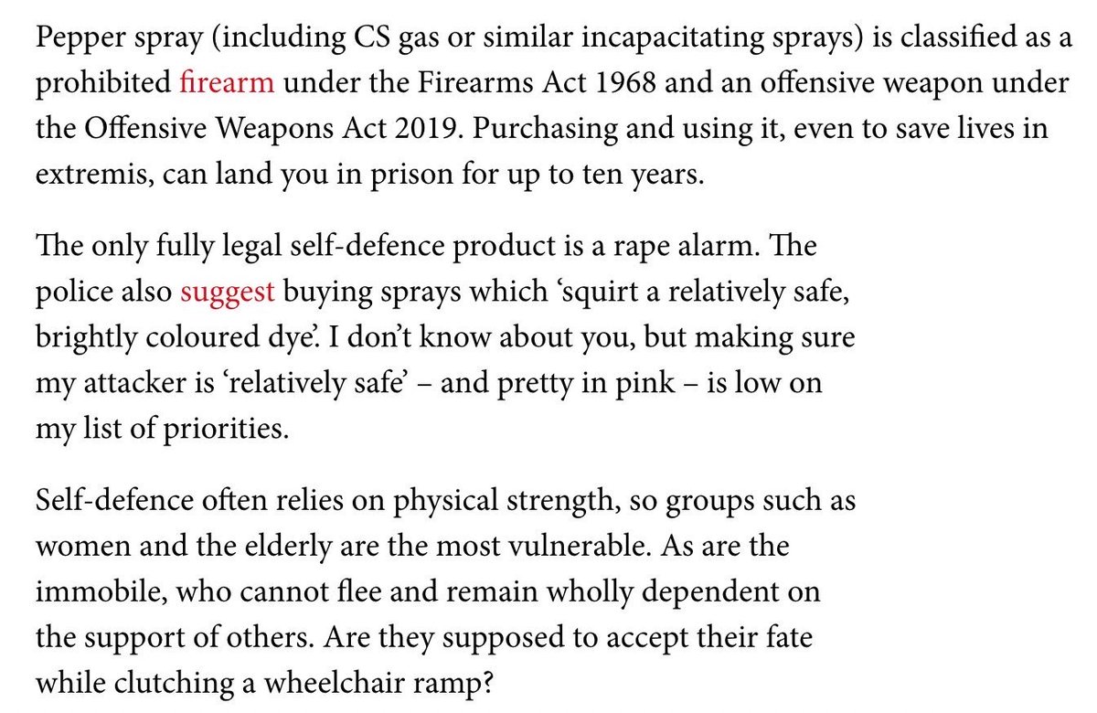 It is the primary duty of the state to keep its people safe. On that score, it has completely failed. The least it could do is give us a fighting chance.

My latest in the <a href="/spectator/">The Spectator</a> on whether it’s time to review self-defence (posted belatedly).