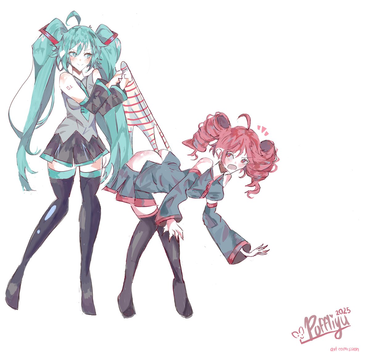 apuffly's tweet image. Kasane Teto having a wedgie by Hatsune Miku! 
deviantart.com/puffliyu/art/H…
#wedgietime #HatsuneMiku #Tetokasane