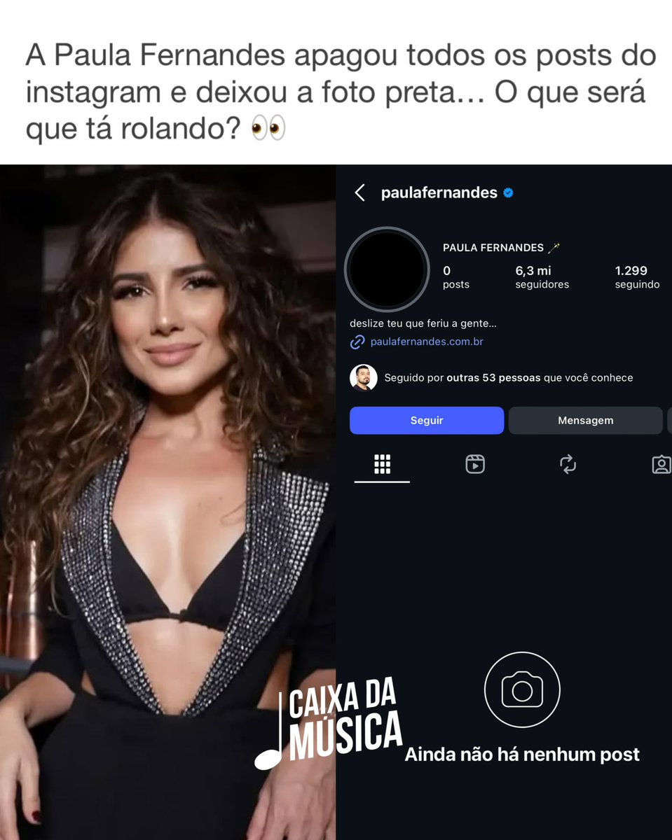 caixadamusica's tweet image. E ainda tem uma frase suspeita na bio.. Vixi 👀

#paulafernandes