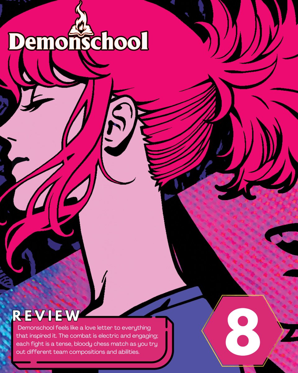 Demonschool feels like a love letter to everything that inspired it. The combat is electric and engaging; each fight is a tense, bloody chess match as you try out different team compositions and abilities. 

Review: consolecreatures.com/demonschool-re…

<a href="/necrosoftgames/">Necrosoft Games | wishlist Demonschool now!</a>
