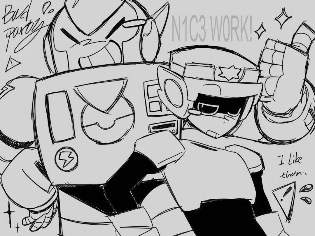 TD_Molinyn's tweet photo. OHHHH i luv this ship...
[It is my first time draw surge i tried my best]
#BrawlStars #BrawlStarsArt 
#lawriebrawlstars #surgebrawlstars 
#lawriexsurge #badparty https://t.co/kS1Pll2IBH