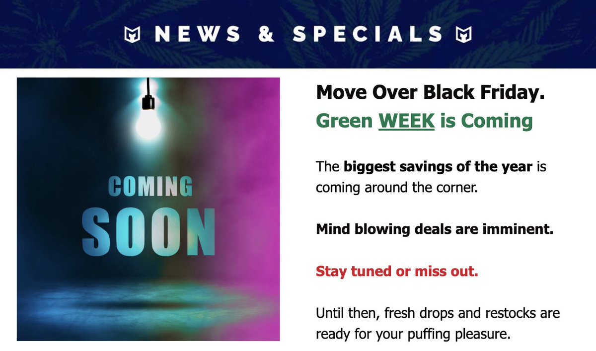 Black Friday? Nope! It's about to be Greeeeeen Week! medithrive.com