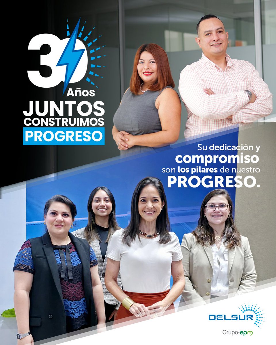 En DELSUR, cada logro tiene detrás el esfuerzo y el compromiso de quienes día a día hacen posible nuestro progreso. ⚡

A nuestros colaboradores, gracias por ser la energía que impulsa estos 30 años de crecimiento.

¡Juntos construimos progreso!