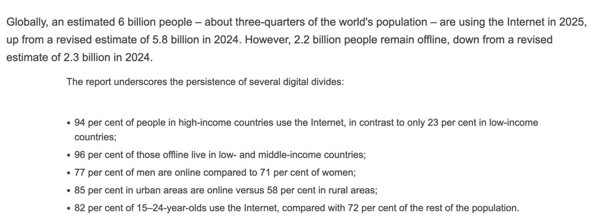 infodocket's tweet image. Number of #Internet Users Increases, But Disparities Deepen Key Digital Divides (via @ITU) itu.int/en/mediacentre… #digitaldivide #telecom