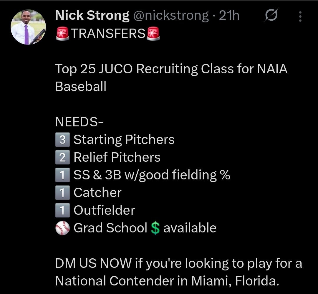 Florida National University Baseball tweet media