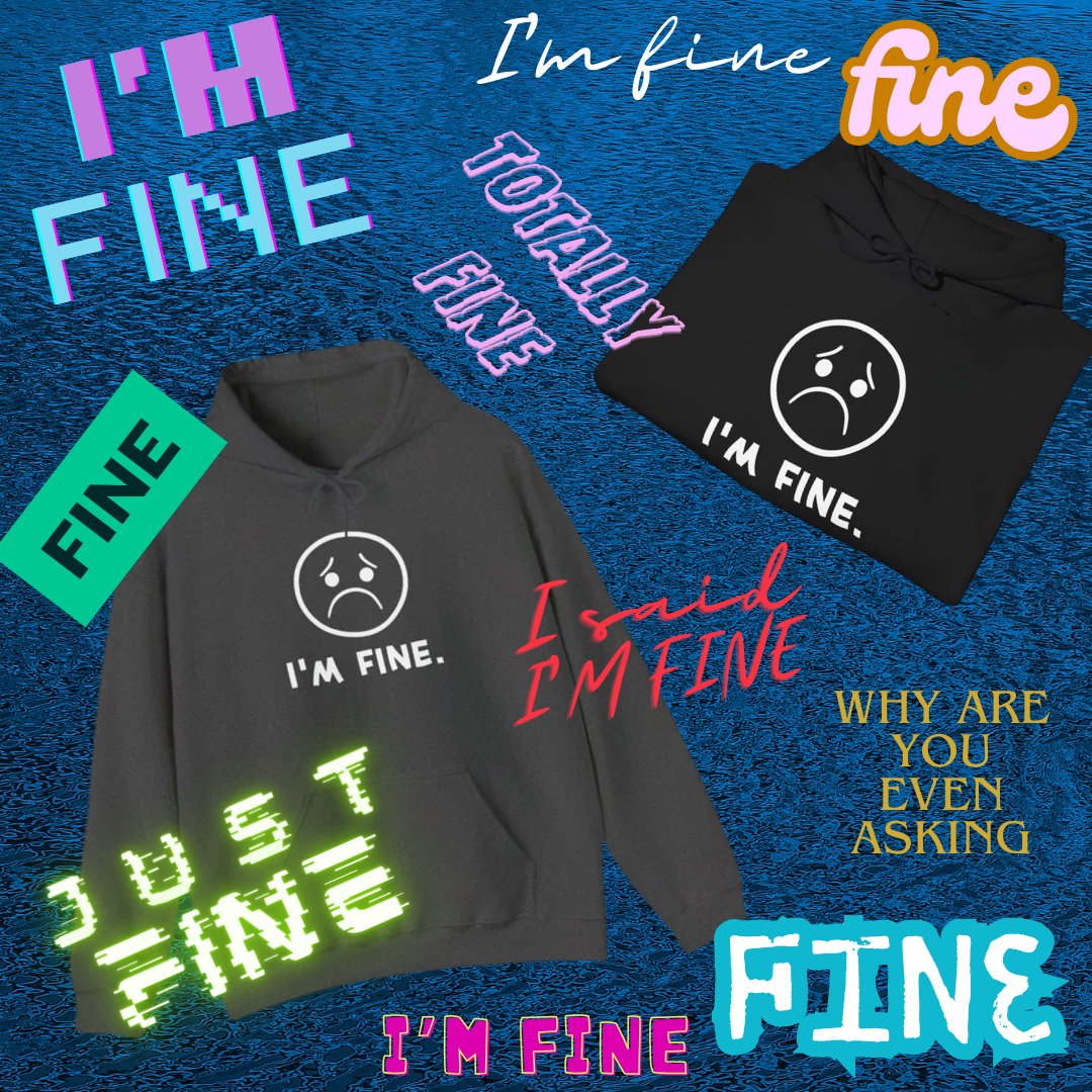 Explosm's tweet image. I&apos;m fine. We&apos;re fine. Everything&apos;s fine. Buy a hoodie or something, idc, we&apos;re all depressed.

Still fine, tho.

Buy it now! bit.ly/4ozugkp