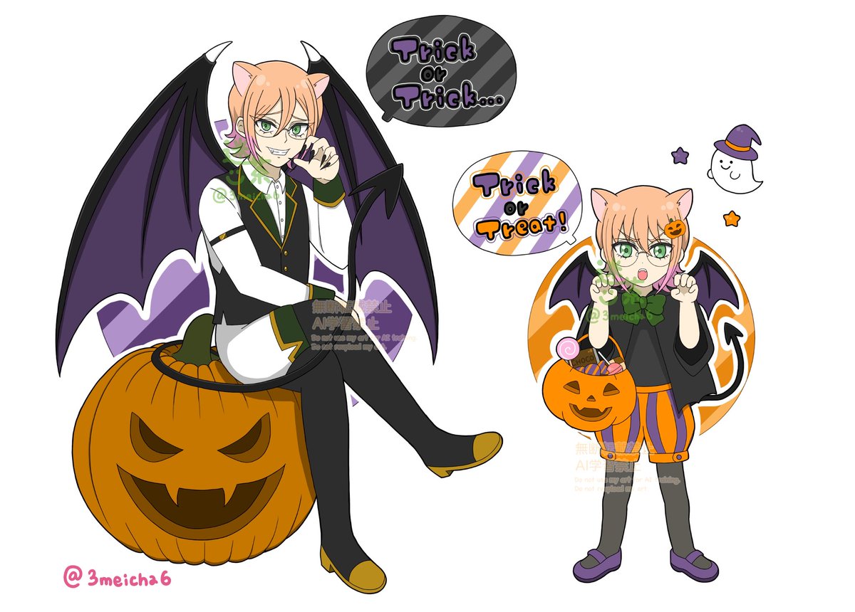 大遅刻だけどハロウィン🎃🦇🕸 猫魔祐 #ハイカラFA