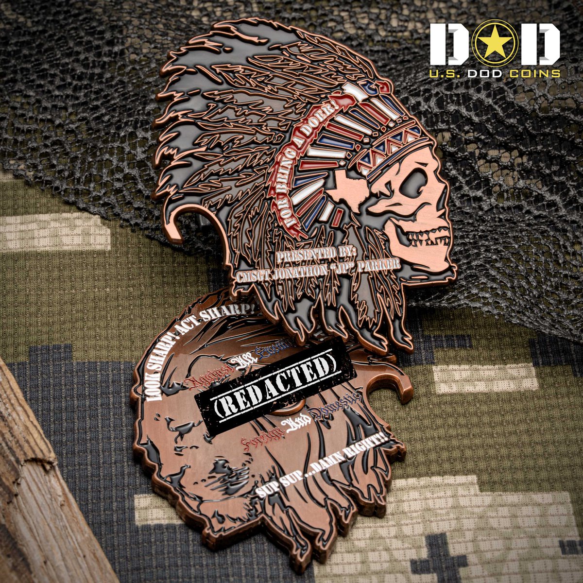 Look sharp. Act sharp. Be sharp. This coin doesn’t just represent attitude... it’s earned through grit, loyalty, and battle-tested pride.

#USDODCoins #ChallengeCoin #MilitaryCoin #CustomChallengeCoins #ForgedForWarriors #MilitaryPride #WarriorMindset