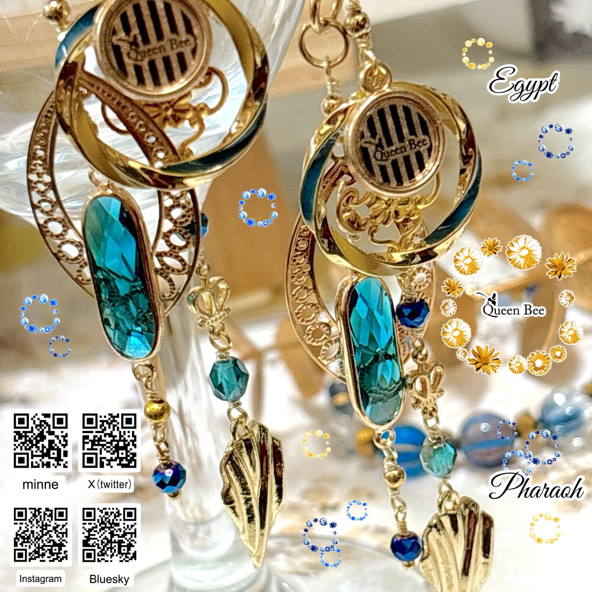 いつな⭐︎様お取引中⭐2925⭐❣️大人可愛い華やかアクセ❣️オリジナル✴インド 大人っぽい素敵🤩🩷✨