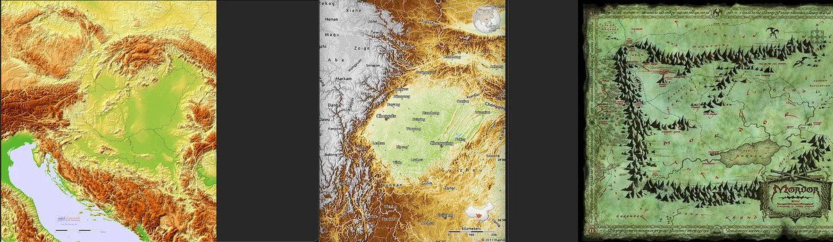 One of these places is inhabited by a ravening barbarian horde, one by a race that will devour any kind of meat whether of man or of beast, and one of them has orcs.