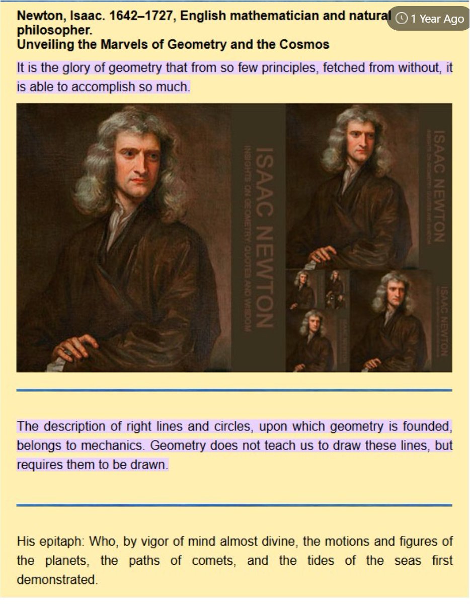 my cousin, Isaac Newton.......he read the Whole Bible twice, concentrated on St Thomas and John......looking for patterns...