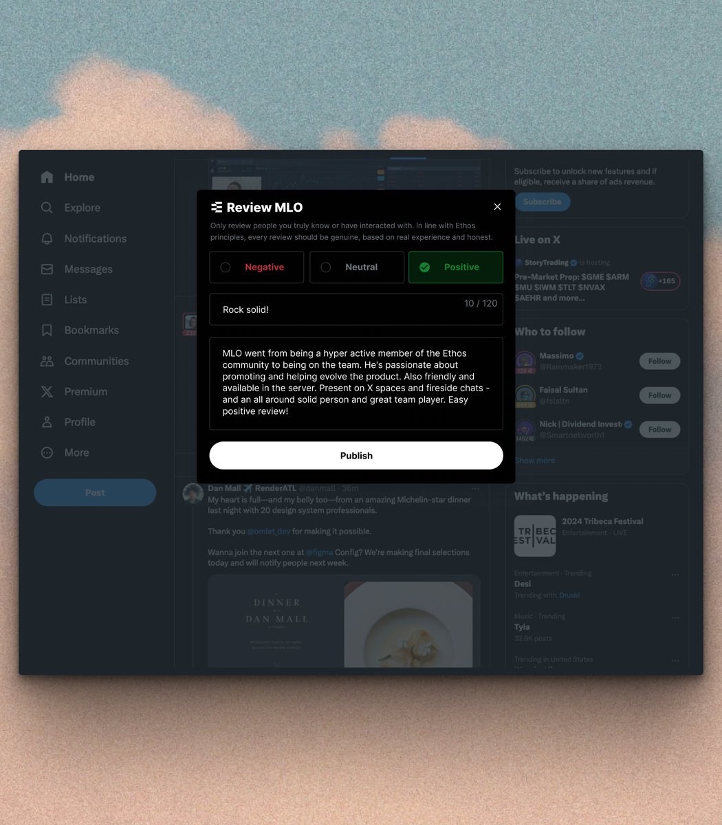ethos_network's tweet image. do you hate seeing the txn signature screen on Ethos?
would it be neat to write a review directly from X?

w/ the new Ethos Everywhere wallet, you can now
&amp;gt; fund a wallet so you never sign a txn again
&amp;gt; write a review from ANYWHERE

live now, details on how to use it below ↓