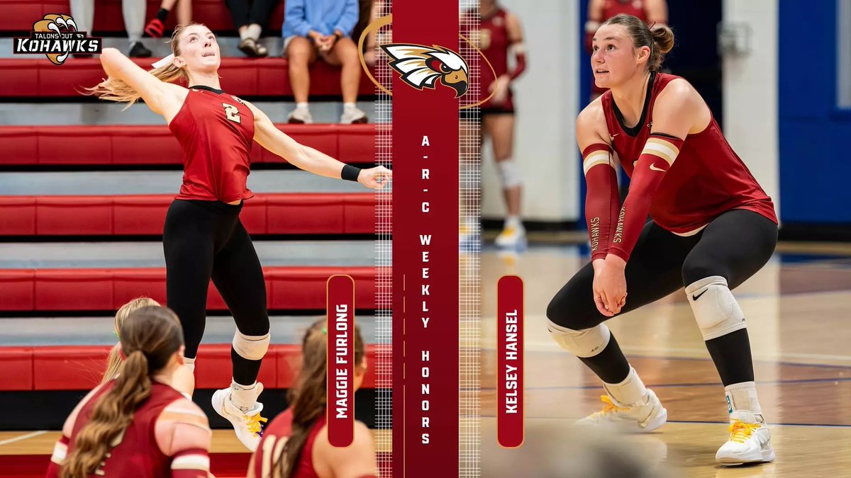 Furlong &amp; Hansel sweep weekly A-R-C Volleyball awards.

<a href="/KohawkVball/">Kohawk Volleyball</a> 
📰tinyurl.com/3838mtdc

#KohawkNation