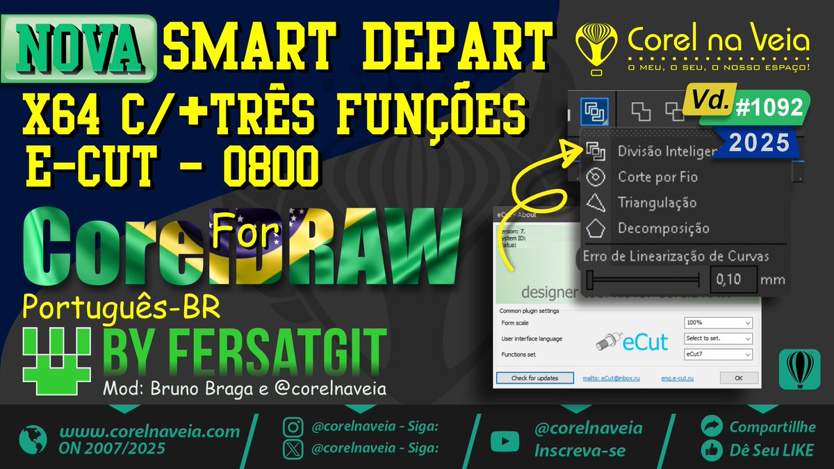 CorelnaVeia's tweet image. Nova #SmartDepart FREE Mais Três Funções E-Cut no Seu CorelDRAW - youtu.be/1_oR2DwoLiU  Este é #CPG para #CorelDraw - um análogo da &quot;divisão inteligente&quot;  #ECut. Além disso,(triangulação) e polígonos convexos (decomposição) Corre lá que é 0800!