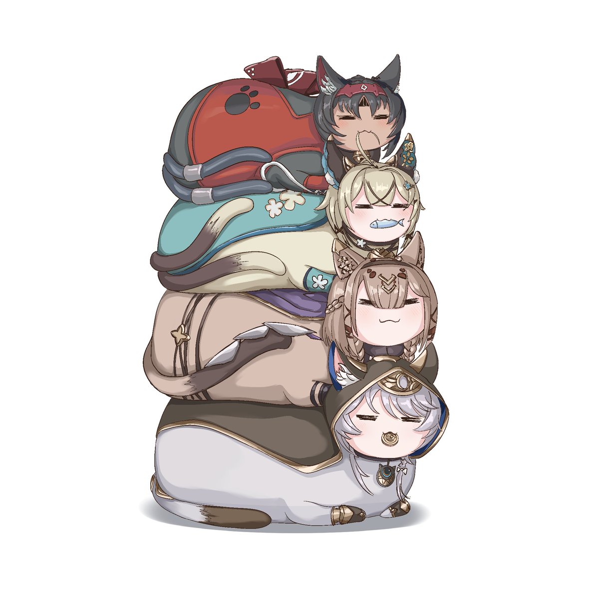 _Yichen_103's tweet image. the cats of hoyoverse #nekomiyamana #kirara #Cipher