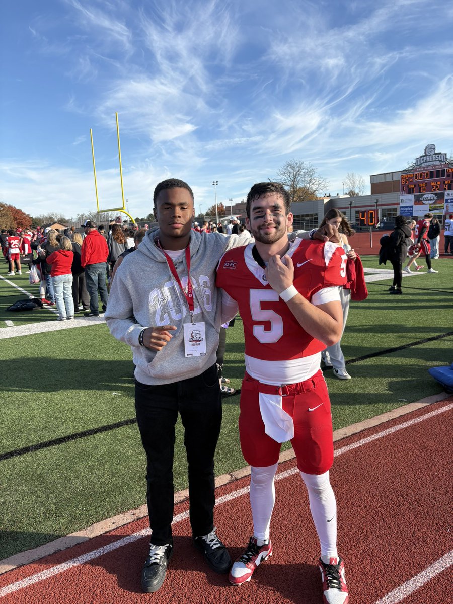 I enjoyed my visit <a href="/MACBulldogsFB/">McPherson Football</a>!! Thank you <a href="/JoshPisik/">Coach Pisik</a> <a href="/CoachJFisc/">Coach Fiscus</a> for the hospitality!