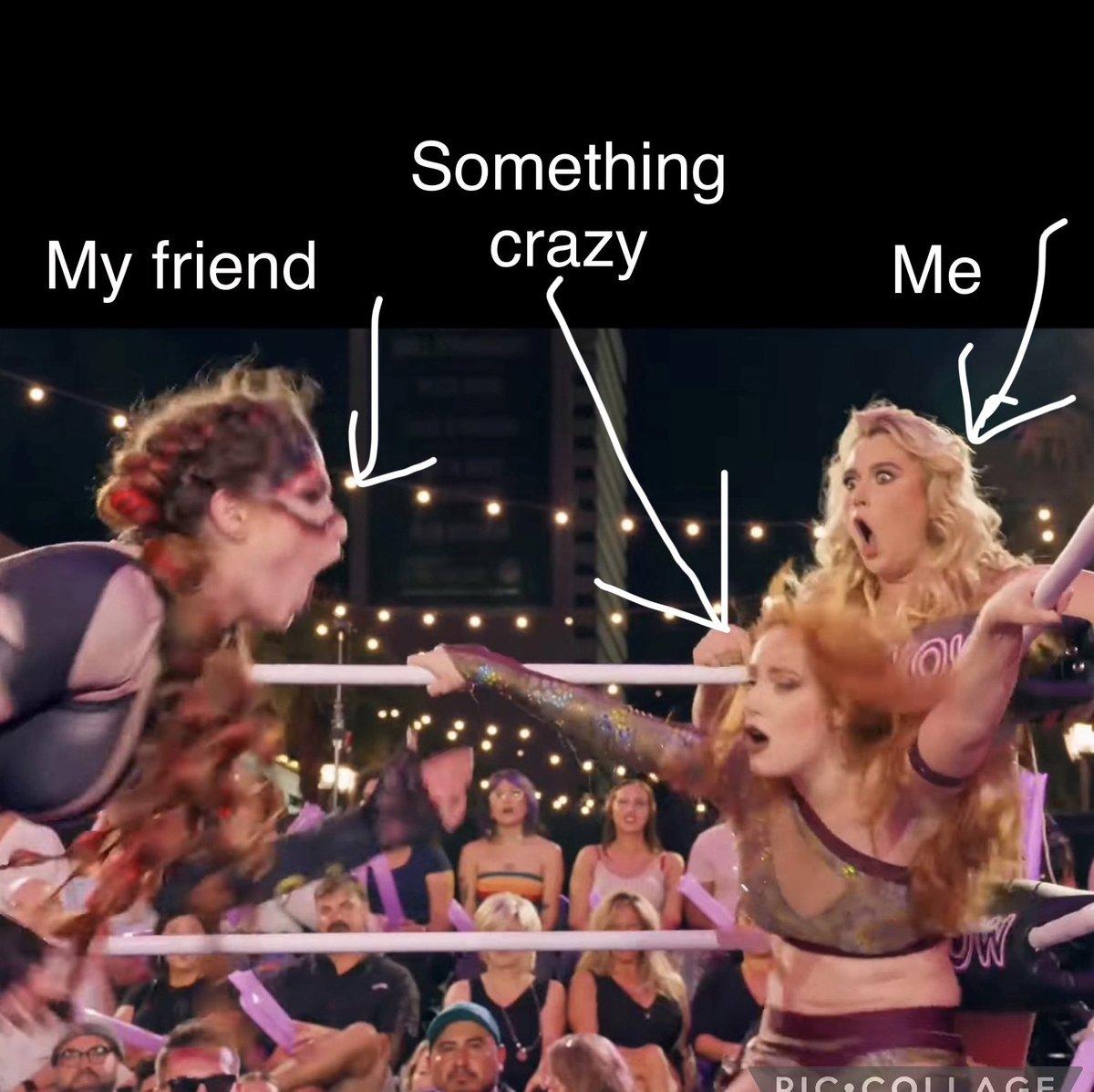 That moment right after I tell my friend to do something crazy &amp; promise it’ll be OK