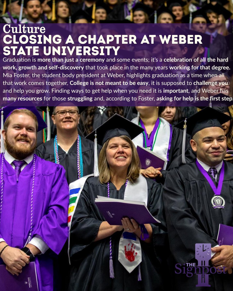 WSUSignpost's tweet image. ⬆️ Read the whole story on our website, the link can be found in our bio!

✍️: Skylar Wolfe | Culture Reporter, the Signpost
✍️: Victoria Hernandez | Translation Editor, the Signpost
📸: Weber State University

#Thesignpost #Weberstate #Commencement #Graduation