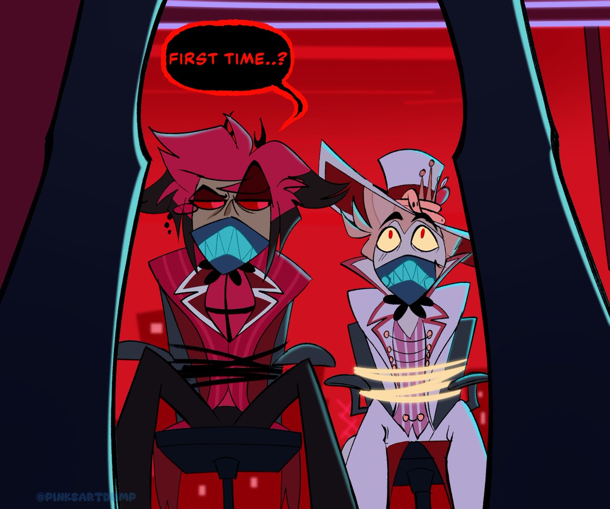 pinksartdump's tweet image. now hold on why does he get two??! #hazbinhotelfanart #applemedia