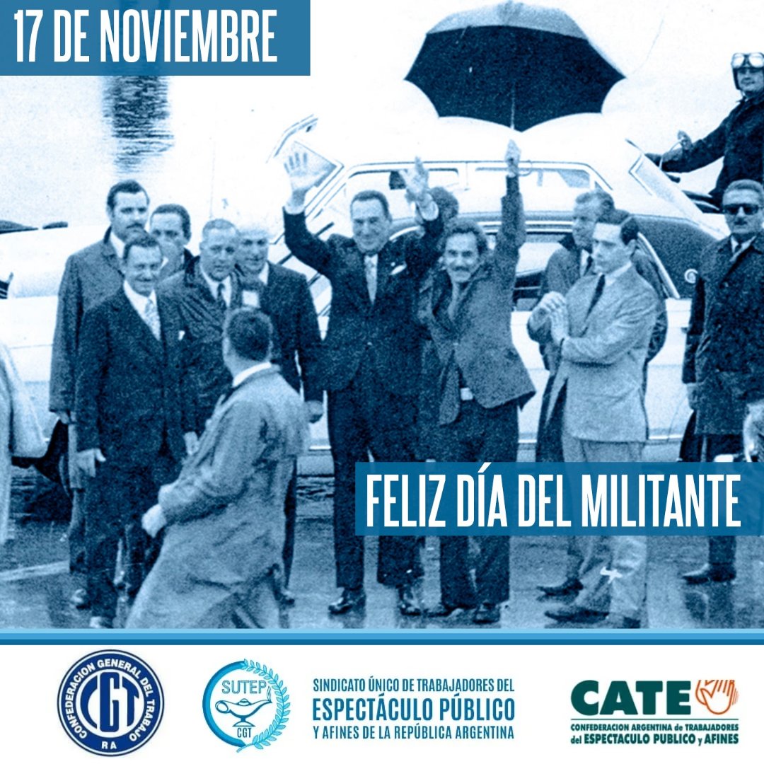 Día del Militante

El 17 de noviembre de 1972 marcó un hito histórico: tras 18 años de exilio forzado por el golpe de Estado conocido como la “Revolución Libertadora”, el general Juan Domingo Perón regresaba  acompañado por el Sec. general de la CGT, José Ignacio Rucci.